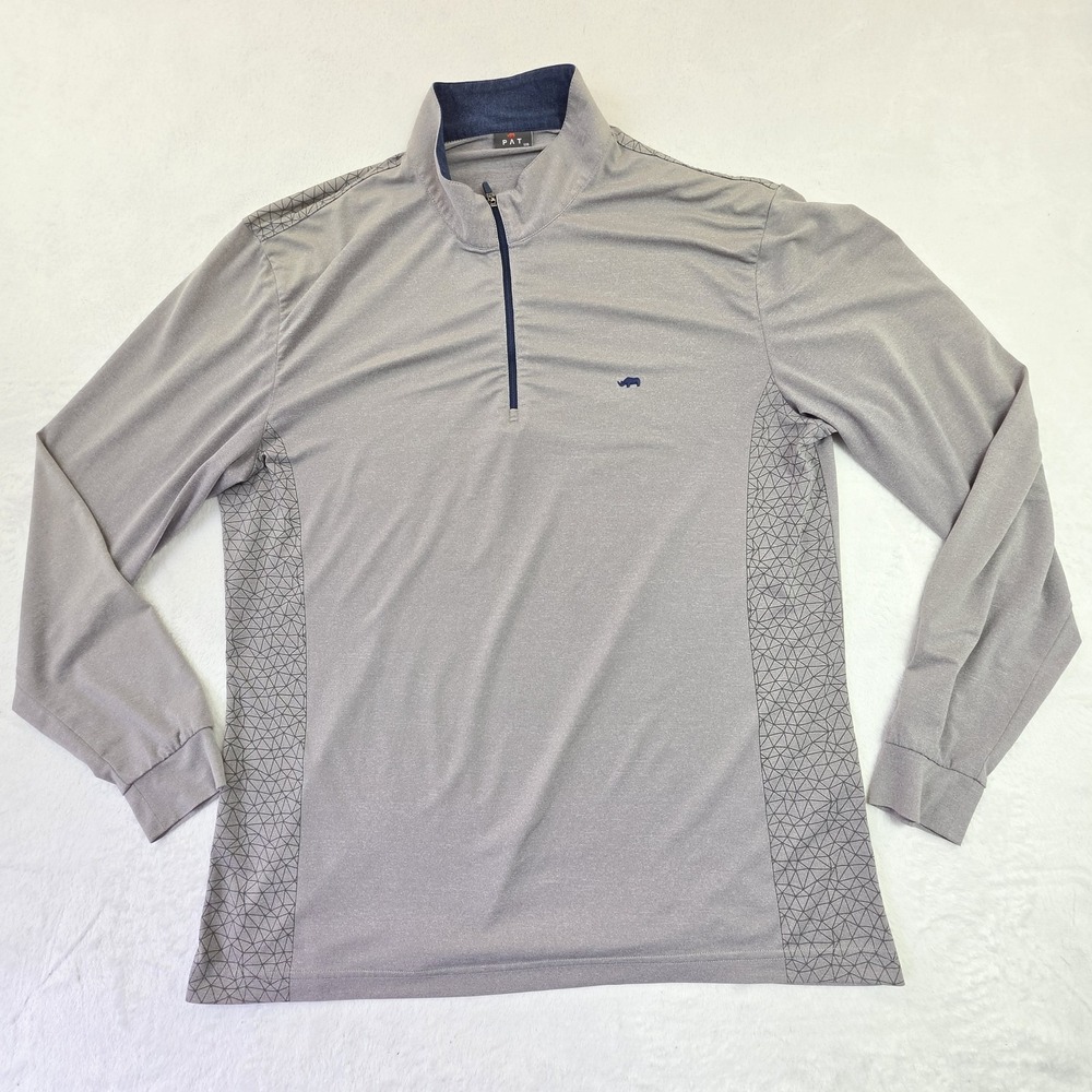PAT Performance Quarter Zip Pullover Men's Size Large Gray Athletic Golf Lightwe